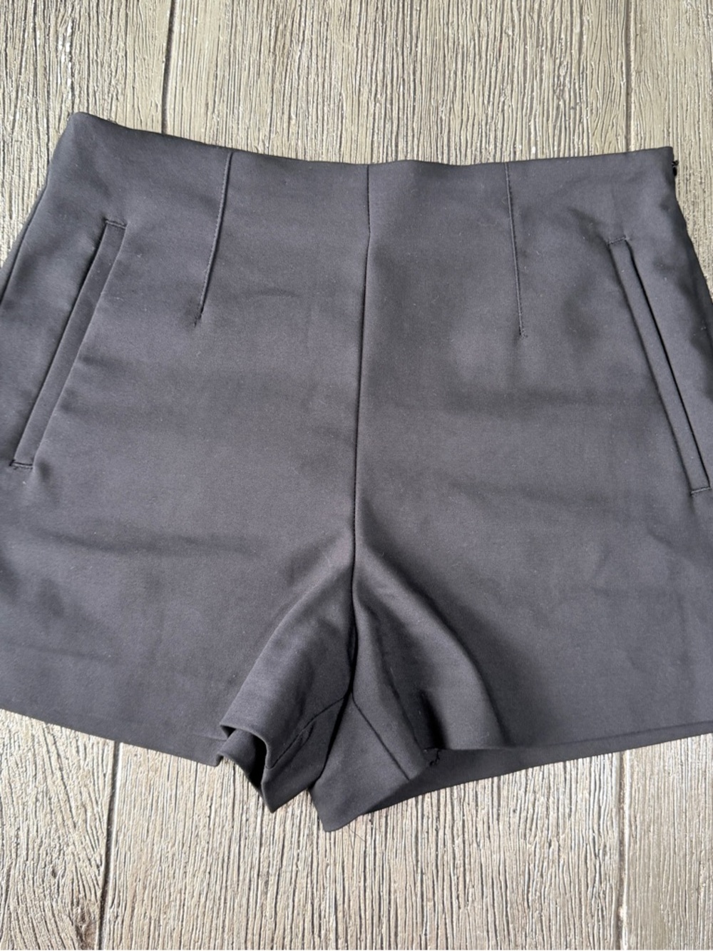 Zara Black High-Waist Tailored Dress Shorts